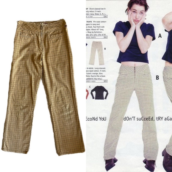 90s Roxy Gold Rush Corduroy Pants Featured in Delia's Catalog - Picture 1 of 3